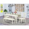 HomeStock 6-Piece Rectangle Linen White Finish Solid Wood Top Dining Table with 1 Bench, 4 Chairs with Cross Back - 2 of 4