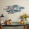 35.75 x 14.75 School of Fish Metal Wall Art Sculpture Blue/Green/Silver -  Danya B.