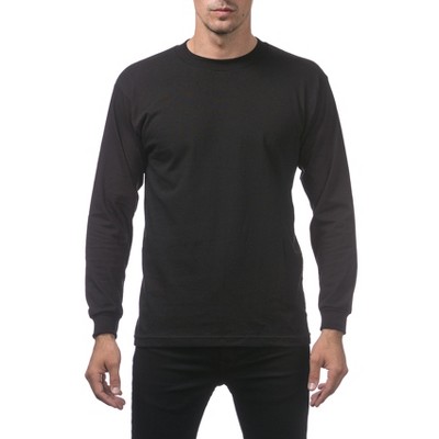 Pro Club Men's Relaxed Fit Comfort Cotton Long Sleeve Crew Neck T-Shirt