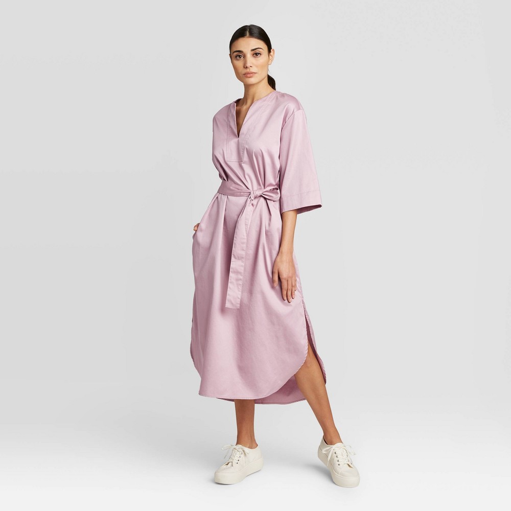 Women's 3/4 Sleeve V-Neck Midi Dress - Prologue Pink S was $34.99 now $24.49 (30.0% off)