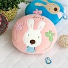 Slickblue Sugar Rabbit Blanket Pillow Cushion, 25.2x37, Zippered Travel Blanket, Bunny Design, Pink, Blue, Soft & Cozy - 3 of 3