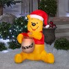 Gemmy Christmas Inflatable Winnie the Pooh in Santa Hat with Hunny Pot, 3 ft Tall, Multi - 2 of 3