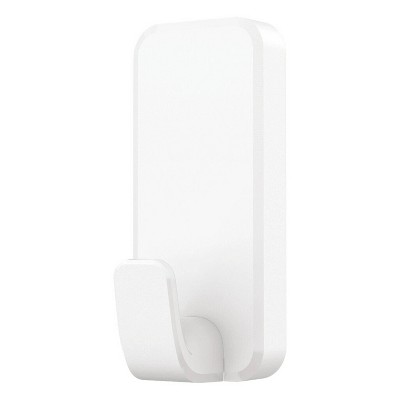 Extra Large White Plastic Adhesive Wall Hooks, 10lb Capacity