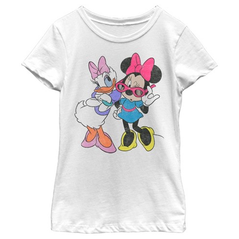 Girl's Mickey & Friends Daisy Duck And Minnie Mouse T-shirt