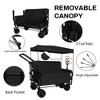NAYSAYE Folding Wagon 3-in-1 Convertible Cart with Seat Canopy and Storage for Camping, Black, 37"*23.5"*48.5" - 3 of 4