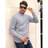 Men's Mock Neck Button-Front Sweatshirt - Long Sleeve Fleece Pullover with Chest Pocket - 3 of 4