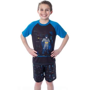 DC Comics Boys' Batman Spec Readout Short Sleeve Shirt and Shorts Pajama Set Bat Specs