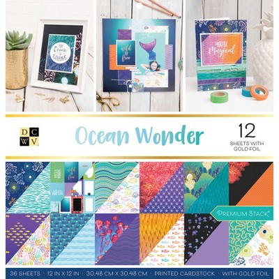 DCWV Double-Sided Cardstock Stack 12"X12" 36/Pkg-Ocean Wonder, 18 Designs/2 Each