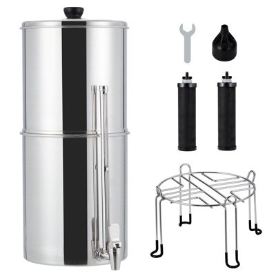 2.25 Gallon Gravity Water Filter System - Ultra-Filtration Portable Water Filter with Carbon Filters for Home, Camping, and Emergency Use