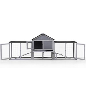 AZL1 Life Concept Pet Crates and Houses Large Rabbit Hutch Weatherproof Roof Spacious Living Area Removable Tray, Gray, 83.5"*33.75"*17.25" - 1 of 4
