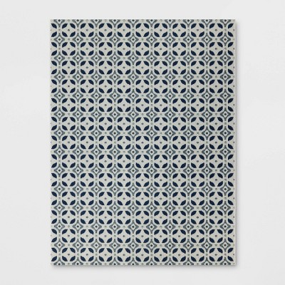 5'3"x7' Diamond Tiles Outdoor Area Rug Blue - Threshold™