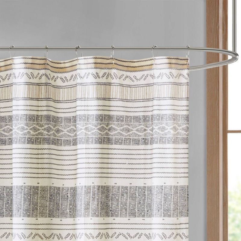 72"x72" Striped Cody Cotton Shower Curtain with Tassel - Ink+Ivy, 4 of 7