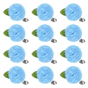 Unique Bargains Handmade Flower Brooch Boutonnieres Lapel Pin with Butterfly Buckle for Men Suits 12 Pcs - 1 of 4
