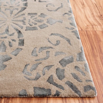 Camel and Grey Hand-Tufted Wool Rectangular Area Rug