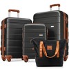 Vynxaria Stylish 3-Piece Travel Luggage PC+Aluminum Frame Password Lock 20/24/28 for Effortless Business Trips Family Vacations - 3 of 4