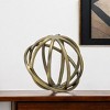 HomeRoots 7" Bronze Cast Iron Decorative Orb Tabletop Sculpture - 2 of 4