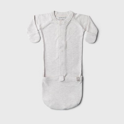 GoumiKids Baby Organic Cotton Rayon from Bamboo Storm NightGown - Gray Newborn
