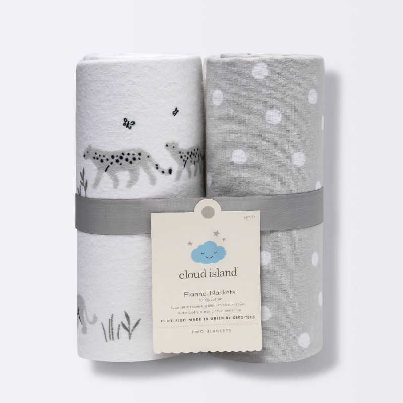 Flannel Blanket Larger Size 2pk - Cloud Island&#8482; Two by Two Animals, 5 of 6