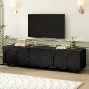 CAVINAS TV Stand for 75" TVs, 69.9" Media Console with Arched Doors & 2 Drawers,Entertainment Center with 5 Iron Legs for Living Room - 1 of 4