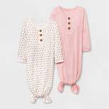 Baby Girls' 2pk Modal Tie NightGown - Cloud Island™ Pink