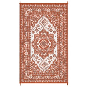 Outdoor Rug Medallion Plastic Straw Camping Carpet, Reversible Floor Mat, UV-Resistant Indoor Outdoor Area Rug for Backyard, Deck, Picnic, Porch - 1 of 4