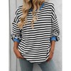 Clearlove Oversized Sweatshirt for Women 2025 Fall Crewneck Striped Long Sleeve Shirts Cute Top - 4 of 4