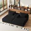 GDFStudio Candy 2 pcs Oversized Corduroy 150" W Upholstered Sofa Bed, 75" D Chaise Lounge - 4 of 4