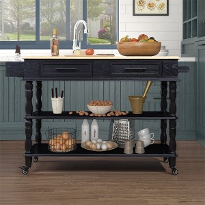 56In Kitchen Cart, Rolling Kitchen Island, Microwave Stand, Island On Wheels With Storage, 2-sided Kitchen Island Cart On Wheels, Wine And Spice Rack - 1 of 4