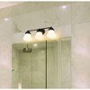 Vaughn 3-Light Vanity Light - Matte Black Steel with Opal Glass Shades, Dimmable, Damp Rated - 3 of 4