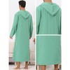 Lars Amadeus Men's Solid Color Side Split Hooded Long Night Gown with Pocket - 4 of 4