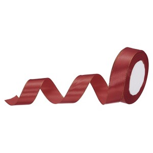 Unique Bargains Double Face Wide Satin Ribbon with Gold Edges for Wedding Bouquet - 1 of 4