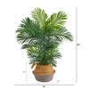 Nearly Natural 40-in Areca Artificial Palm Tree in Boho Chic Handmade Cotton & Jute Gray Woven Planter UV Resistant (Indoor/Outdoor) - 2 of 4