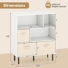 Costway 6-Cube Bookshelf with 3 Removable Folding Fabric Drawers Metal Legs for Living Room Natural/White - 3 of 4