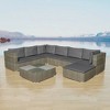 vidaXL 8-Piece Patio Lounge Set - Gray Poly Rattan with Comfortable Cushions, Versatile Configuration - Ideal for Garden and Patio Use - 2 of 4