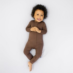 Larkspur Baby Zip Romper in Chestnut - 1 of 3