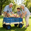 Lyngins Kids' Wooden Garden Cart, All-Terrain Rubber Wheel Wagon Cart with Large Cargo Box, Grocery Cart with Ergonomic Handle, Outdoor Wagon for Kids - 2 of 4