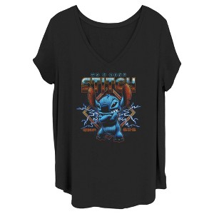 Junior's Women Lilo & Stitch 80s Rocker Stitch T-Shirt - 1 of 4