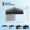 10x10 Pop Up Canopy with 1-Sidewall, Outdoor Tent with Portable Roller Bag - 3 Adjustable Height, 4 Weight Bags for Garden, Sports, Beach - 4 of 4