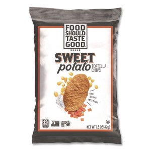 Food Should Taste Good Tortilla Chips, Sweet Potato with Sea Salt - Case of 24 - 1.5 oz - 1 of 1