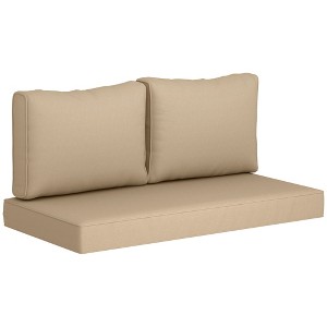 Outsunny 2 Seater Patio Furniture Cushions, 5 in Outdoor Loveseat Cushions with Removable Cover, Replacement Cushions for Outdoor Furniture - 1 of 4