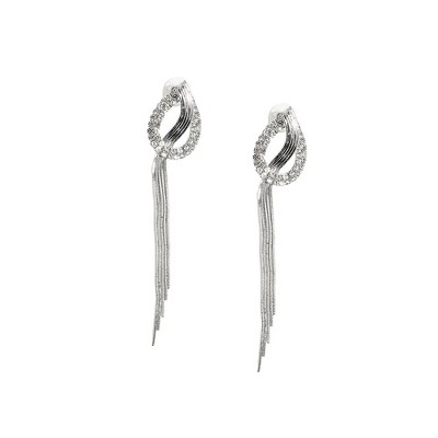 SOHI Women's Crystal Silver Party Drop Earrings