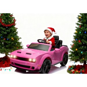 Kids Electric Car, Licensed Dodge Challenger, 12V Ride-On Battery-Powered Vehicle with Remote Control, LED Lights, Bluetooth, MP3, Ages 3+ - 1 of 4
