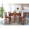 HomeStock 5-Pc Natural Brown Finish Solid Wood Top - Dining Room Set - Seats 4 - 2 of 4