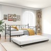 Twin Size Daybed Metal Frame with Trundle Set, Twin Day Bed Sofa, Daybed and Roll Sofa Bed - 4 of 4