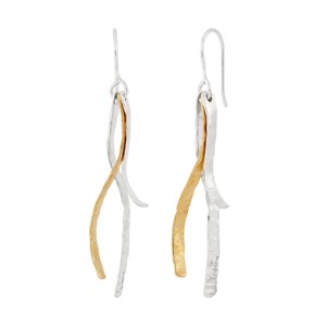Silpada 'Golden Whisper' Sterling Silver and Brass Drop Earrings - 1 of 4