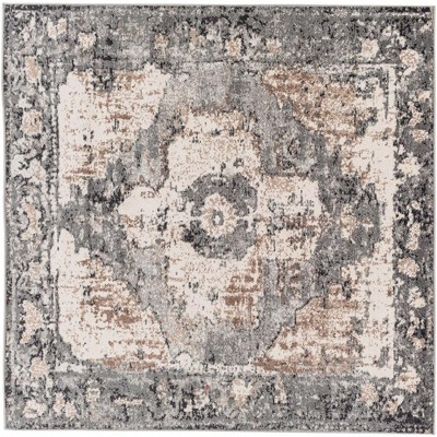 Mark & Day Bowen 7'10" Square Woven Indoor Area Rugs Charcoal: Stain-Resistant, Pet Friendly, Polypropylene, Traditional Style