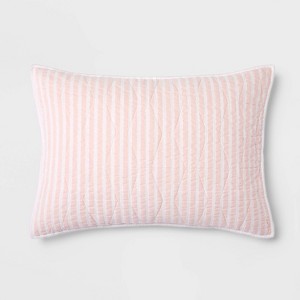 Chambray Striped Kids' Sham - Pillowfort™ - 1 of 4