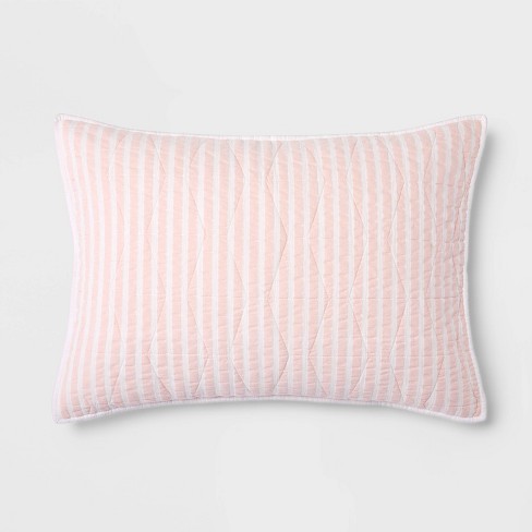 Pink shop stripe pillow