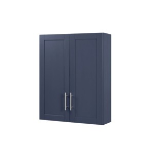 GlasFlength Bathroom Storage Cabinets Wall Mounted Cabinet with Adjustable Shelf Elegant Simple Design for Bathroom, Blue, 24"*7.63"*30" - 1 of 4