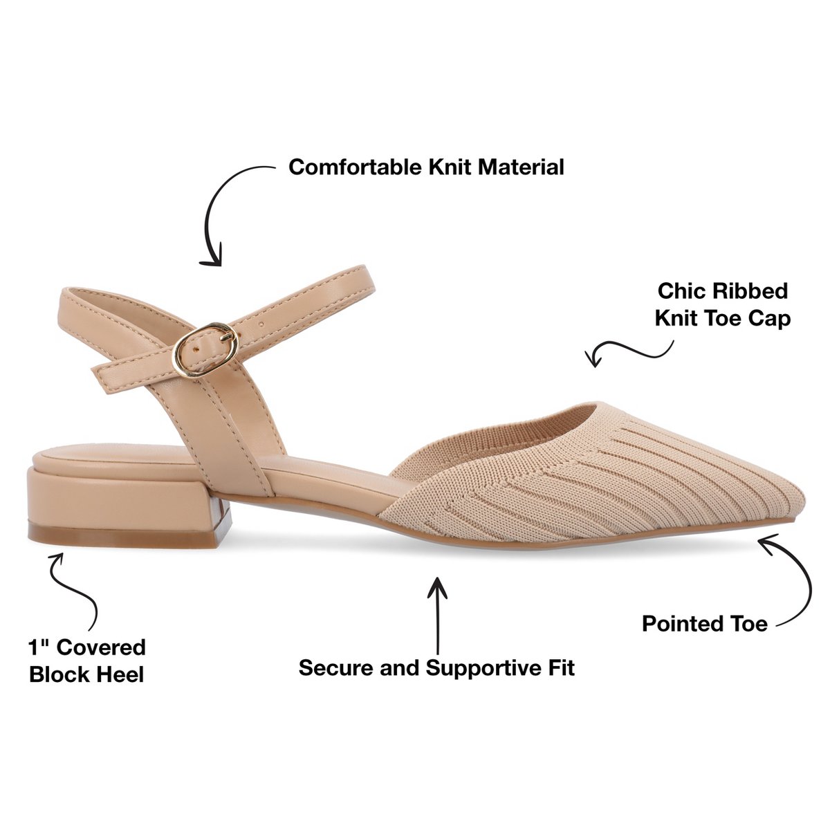 Обувь Journee Collection Medium and Wide Width Women's Ansley Flats Tan 6.5WD — фото 8